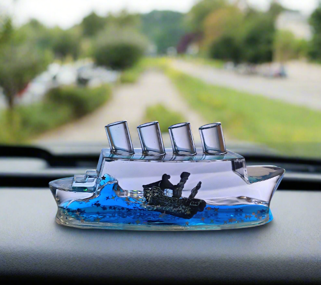 A cruise ship on car dashboard