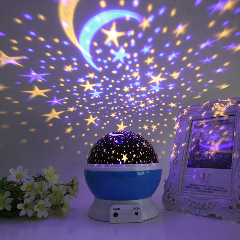 Magical Star & Moon Projector Night Lamp – 360° Rotating Dream Light for Kids & Home Decor