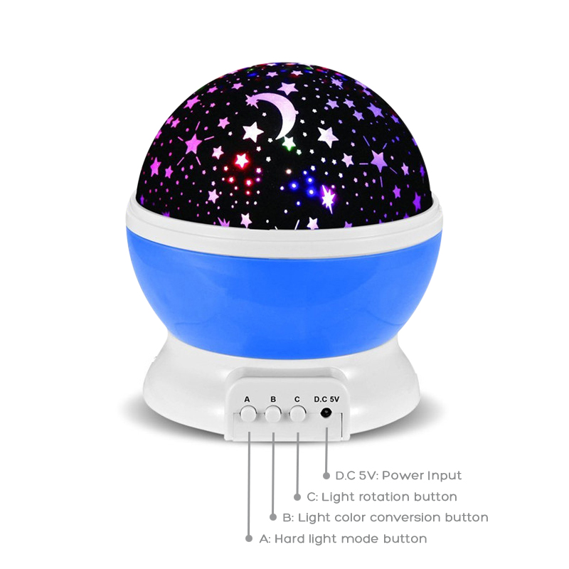 Magical Star & Moon Projector Night Lamp – 360° Rotating Dream Light for Kids & Home Decor